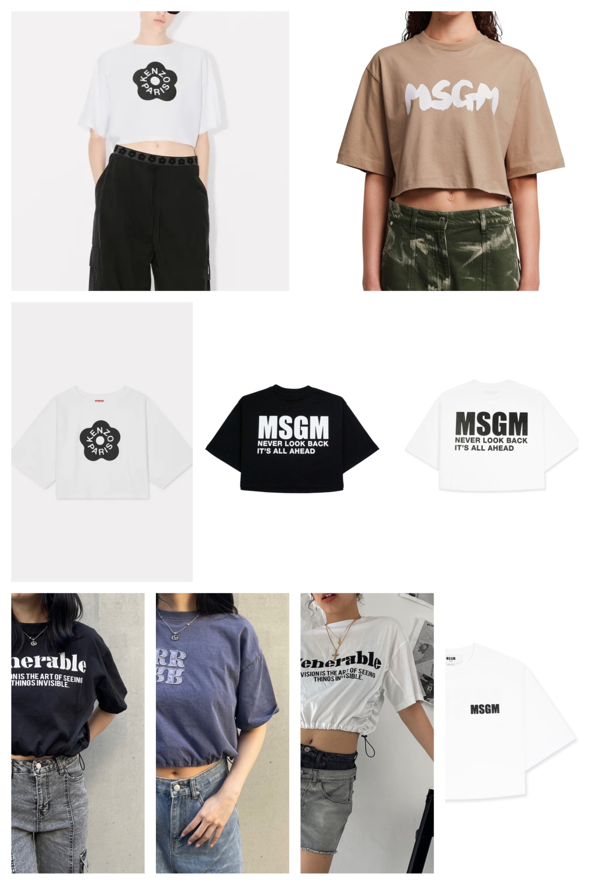 ショートTシャツがかわいい】MSGM & KENZO レディスカットソー